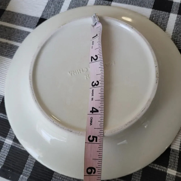 Vintage Avon Frosted Fruit Plate Set Dish Ivory Embossed Gold Trim Food Candle - Picture 8 of 8